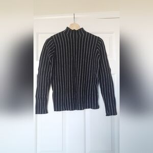Zara Black and White Striped Women's Cardigan